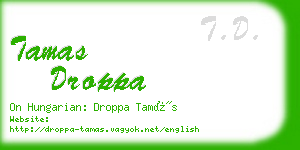 tamas droppa business card